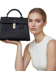 DAWODY Luxury Bag in Cayman Black Mango Leather. A masterpiece made from mango fruit